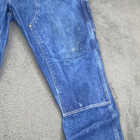 Carhartt Double Knee Jeans 40x30 B07 DNM Logger Carpenter Suspender Buttons Blue - Picture 5 of 11
